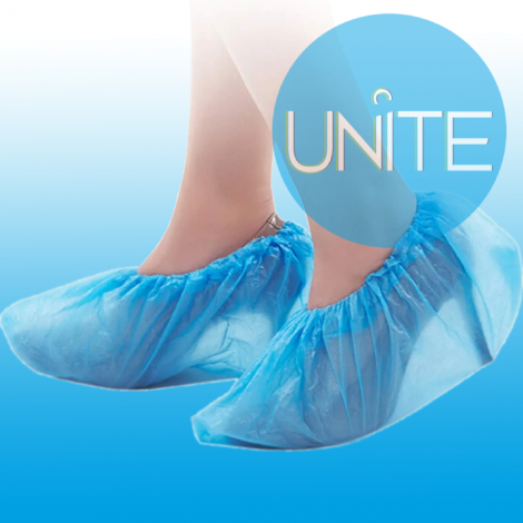 Бахилы UNITE "Экстра плюс" ДВОЙНОЕ ДНО 5,0 гр, Синие Двойная резинка  ПНД 41*14 см 2381 - фото 5615