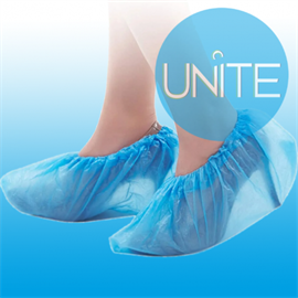 Бахилы UNITE "Экстра" 5,0 гр, Синие Двойная резинка  ПНД Гладкие 41*15 см 2380